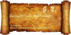 Galgóczi Nándor névjegykártya